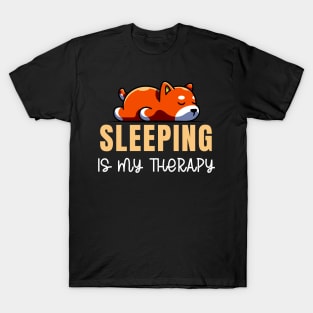 Sleeping is my therapy funny dog cute puppy T-Shirt